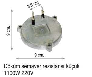 Döküm Semaver Rezistansı 1100 W - 9 Cm