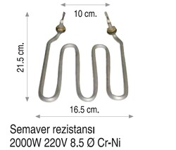 ÜNİVERSAL - Semaver Rezistansı - 2000W (Eğik Kafa)